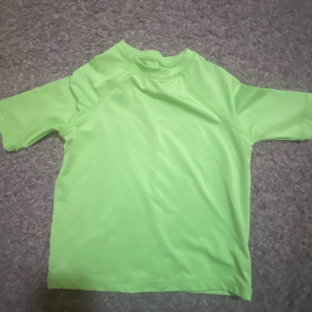 Wonder Nation Kids Lime Green Swim Rashguard